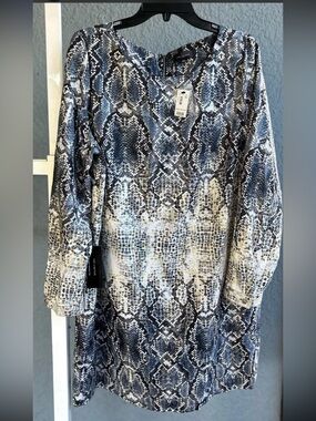 The Limited Lined Snakeskin Print Online Exclusive Exposed Zipper Dress Size XL